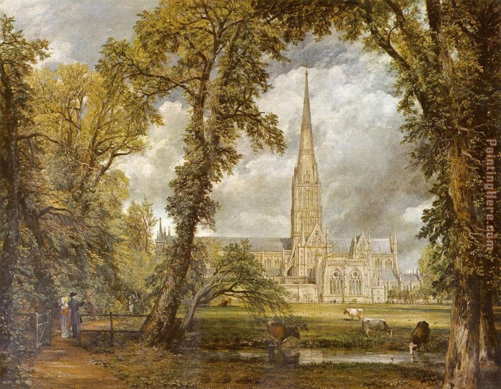 Salisbury Cathedral painting - John Constable Salisbury Cathedral art painting